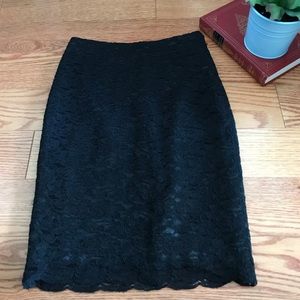 Le Chateau Black Lace Pencil Skirt